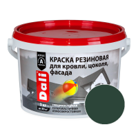 DALI Краска резиновая для кровли, цоколя, фасада зеленая 3 кг