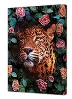 леопард с розами