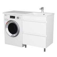 Тумба Куба 37, 47, 57 напольная 2 ящика под стир маш  белый