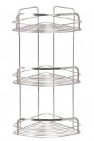 076-20 Полка угловая 3-ярусная MODERN PLUS нержавеющая сталь2