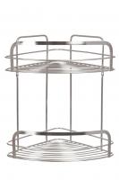 075-20 Полка угловая 2-ярусная MODERN PLUS нержавеющая сталь1