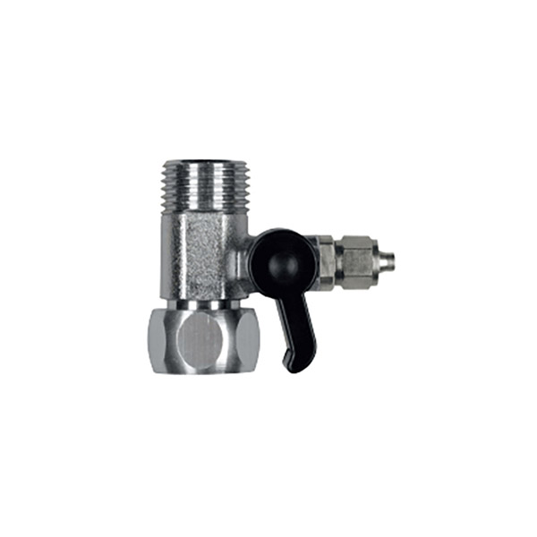 Кран шаровой F3/8" X 6 мм X M3/8" с накидной гайкой и цанговым соединением - куп