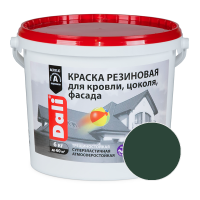 DALI Краска резиновая для кровли, цоколя, фасада зеленая 6 кг