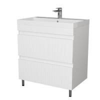 Тумба Куба Риф 60, 70 напольная 2 ящика белый