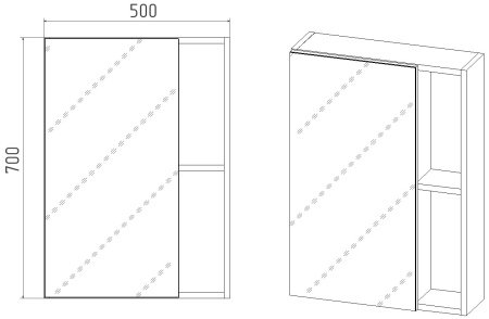 Шкаф зеркальный Бостон 50 из