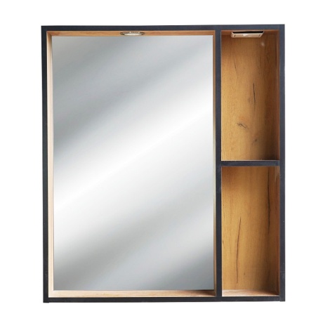 Бруно-70 зеркало с открытыми полками (свет.) (ЛДСП)