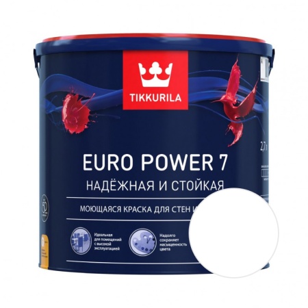 Краска TIKKURILA Euro Power 7 Белый 2,7 л
