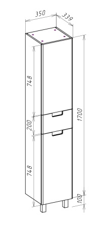 Пегас-35 пенал с 1 ящ.