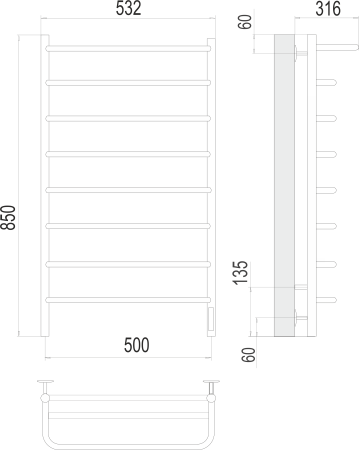 Полка эл. П8 500х850