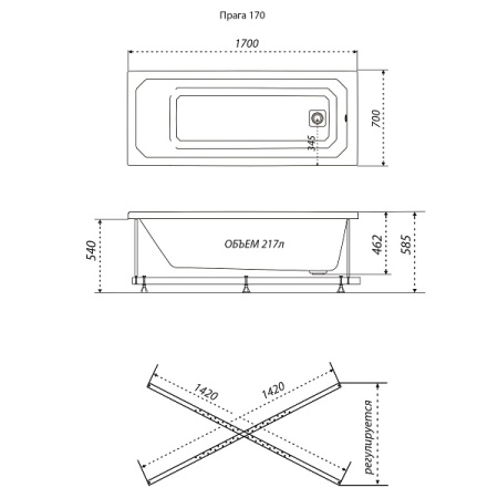 Ванна Прага 170