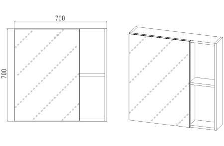 Шкаф зеркальный Бостон 70 из