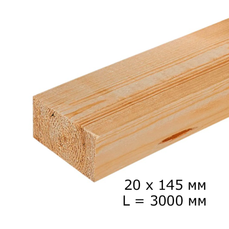 Доска сухая строганная профилированная 20х145 (L-3,0m)