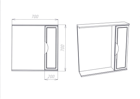 Зеркальный шкаф Лима 70