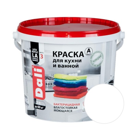 Краска DALI для кухни и ванной Белый 5 л