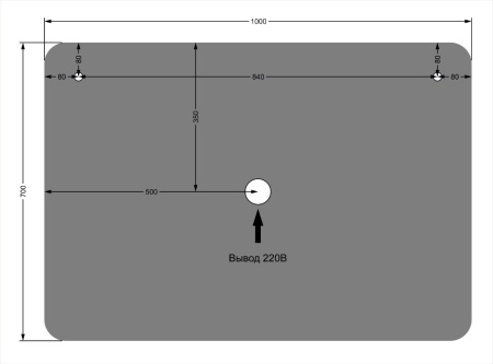 Верту 1000х700мм навеска