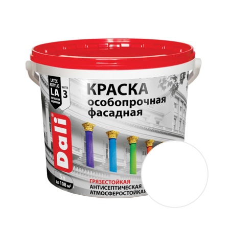 Краска DALI особопрочная для фасада Белый 5 л