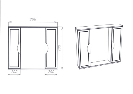 Зеркальный шкаф Лима 80