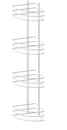 Полка угловая 4 яруса трапеция высокий борт бел